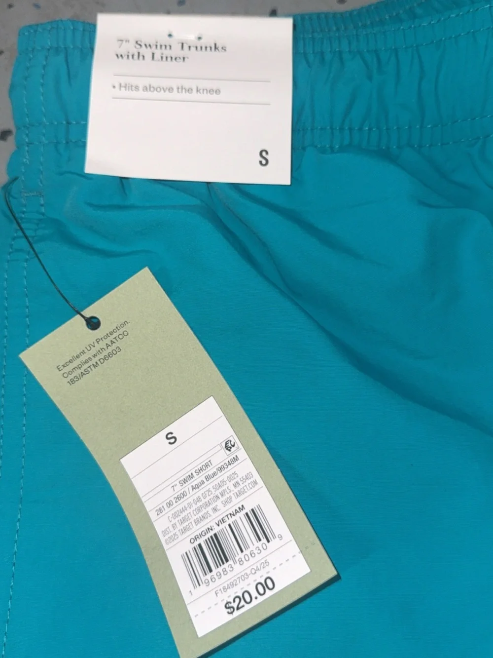 Target Men's Teal Drawstring Swim Shorts